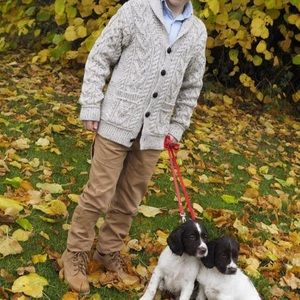 Aran Irish Dublin wool sweater.  Worn once for family photos.
